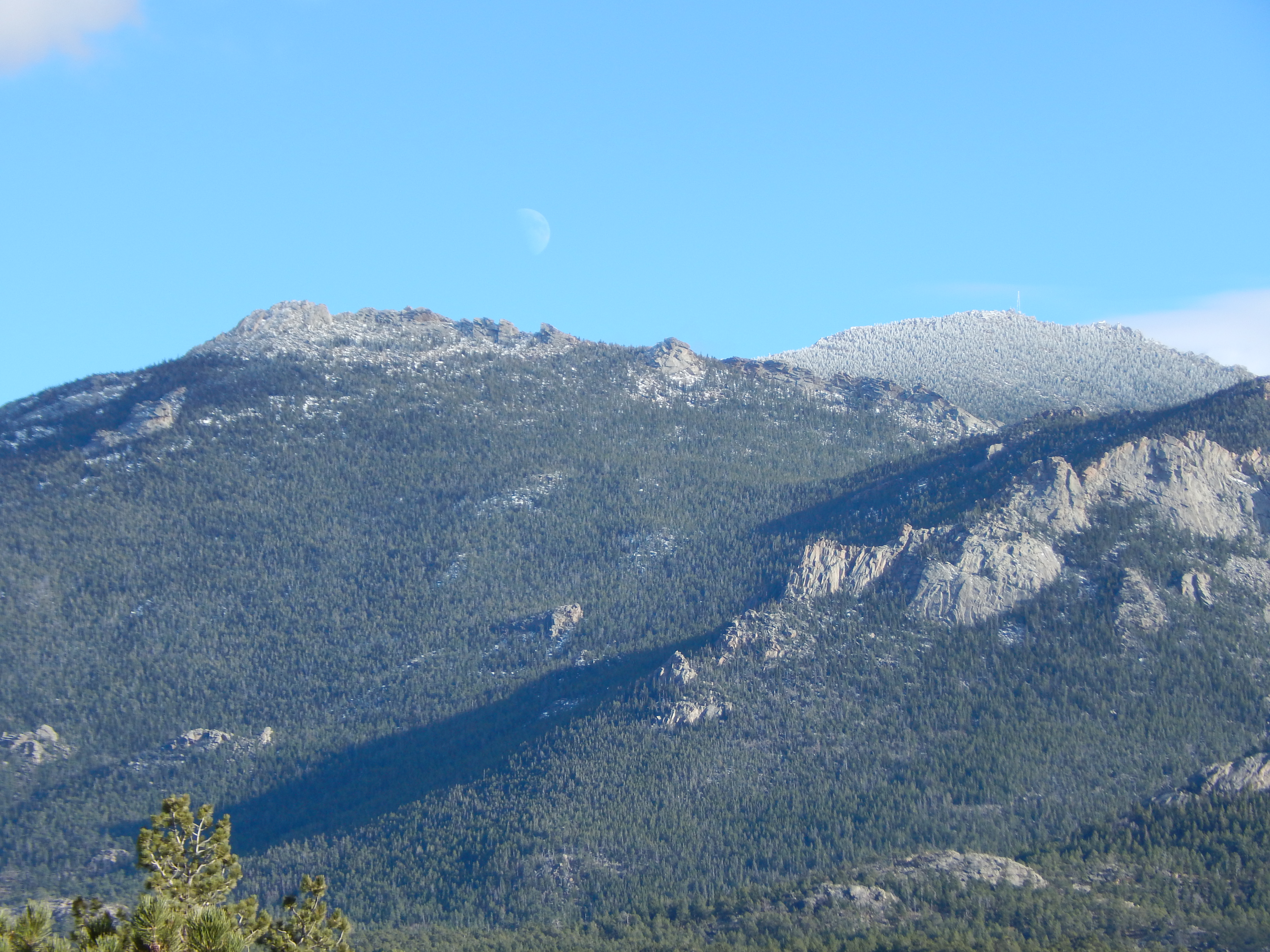 Moon over Laramie Peak